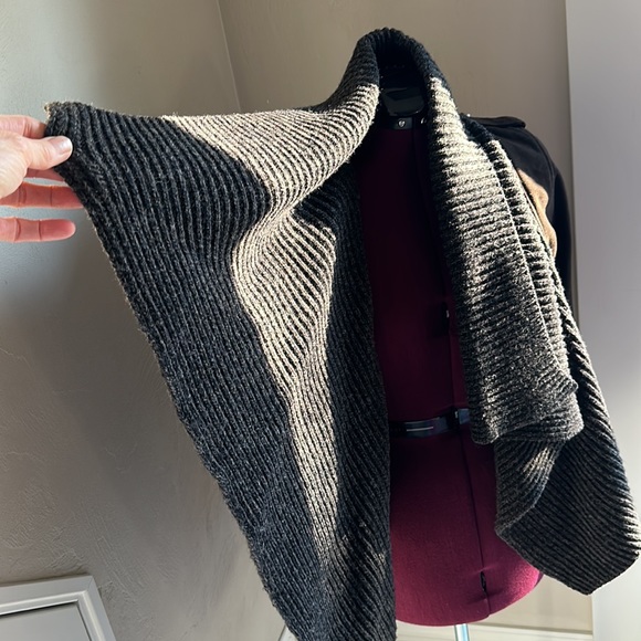 ALL SAINTS NWOT Brown Suede Leather Jacket Biker Wool Shawl Scarf UK 6 US 2 XS - Picture 7 of 9